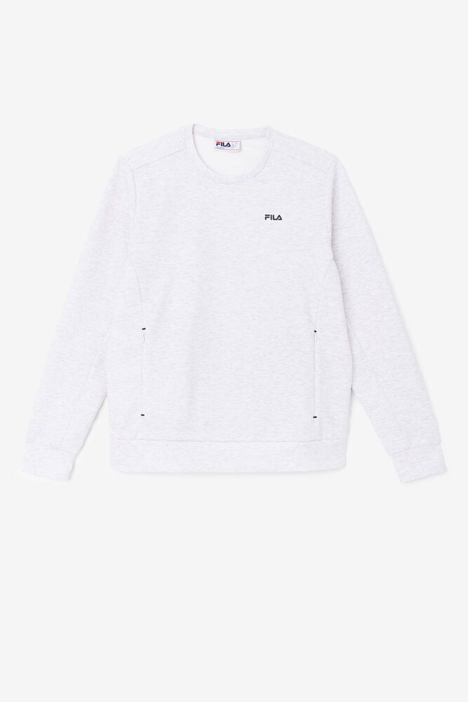 Fila Emry Crew White Sweatshirt Mens - NZ 14276-YTBL